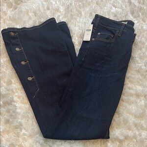Anthropologie Pilcro and the Letterpress High-Rise Bootcut Dark Blue Jeans